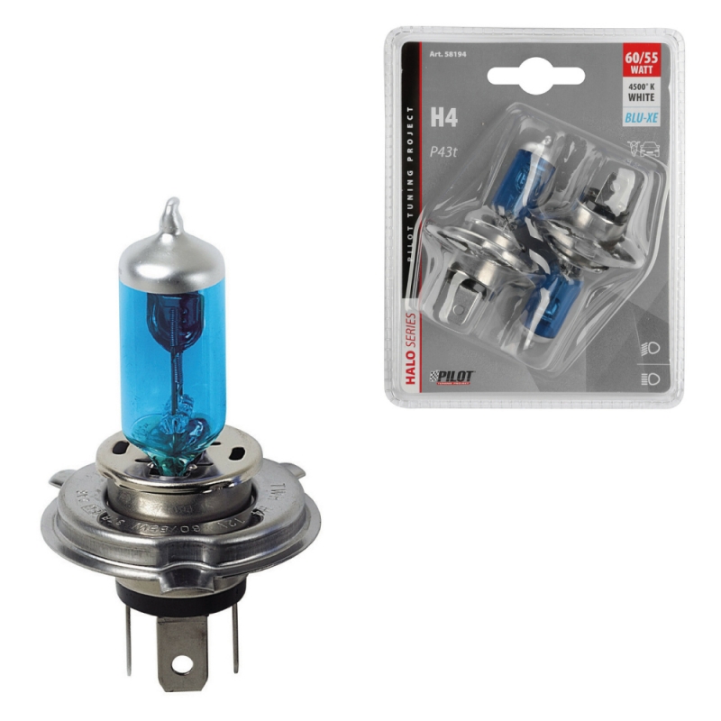 Lampe/ampoule 12v 60/55w (h4) neolux projecteur (p43t) - blue light (boite  de 2)